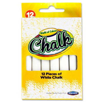 World of Colour Chalks - White - Box of 12-Chalk-World of Colour|Stationery Superstore UK
