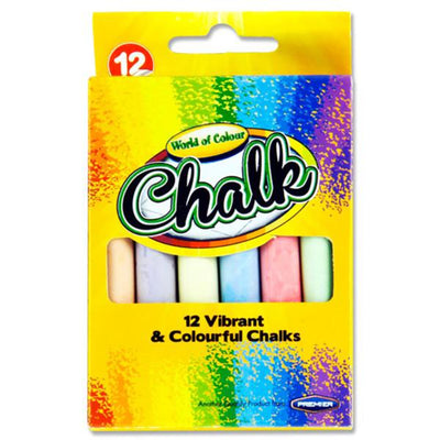 World of Colour Vibrant Chalks - Coloured - Box of 12-Chalk-World of Colour|Stationery Superstore UK