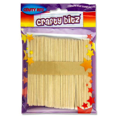 Crafty Bitz Lollipop Sticks - Natural - Pack of 50-Lollipop & Match Sticks-Crafty Bitz|Stationery Superstore UK