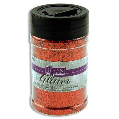 Icon Glitter - 110g - Red-Sequins & Glitter-Icon|Stationery Superstore UK