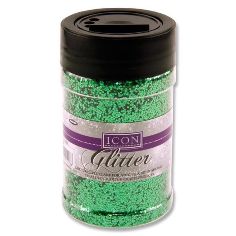 Icon Glitter - 110g - Green-Sequins & Glitter-Icon|Stationery Superstore UK