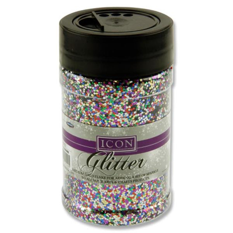 Icon Glitter - 110g - Mixed Colours-Sequins & Glitter-Icon|Stationery Superstore UK