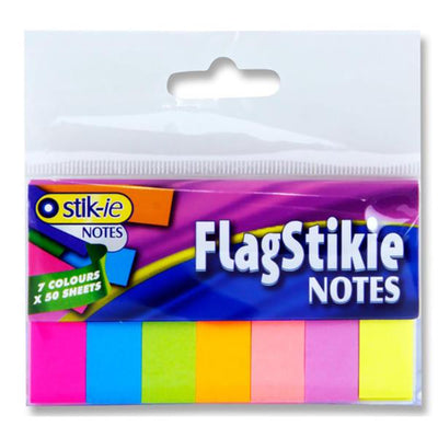 Stik-ie FlagStikie Page Markers - 140 Sheets - Neon - Pack of 7-Sticky Notes-Stik-ie|Stationery Superstore UK
