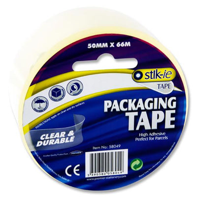 Stik-ie Transparent Packaging Tape - 66m x 50mm-Multipurpose Tape-Stik-ie|Stationery Superstore UK