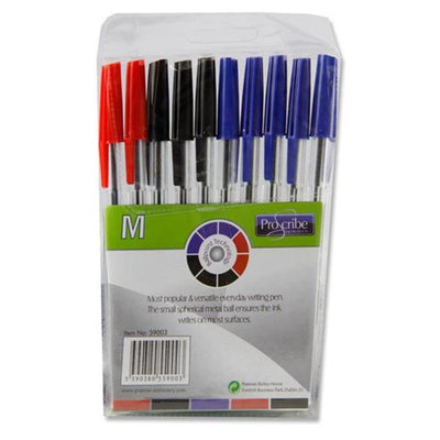 Pro:Scribe Ballpoint Pens - Wallet of 10-Ballpoint Pens-Pro:Scribe|Stationery Superstore UK