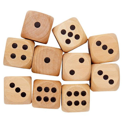 Clever Kidz Wooden Dice - Pack of 10