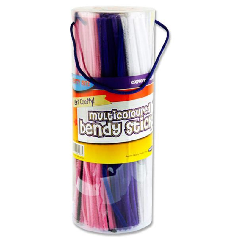 Crafty Bitz Multicoloured Bendy Sticks Pipe Cleaners - 10 Colours - Tub of 350-Pipe Cleaners-Crafty Bitz|Stationery Superstore UK