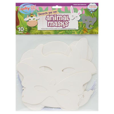 Crafty Bitz Create Your Own Animal Masks - Pack of 10-Mask Crafts-Crafty Bitz|Stationery Superstore UK