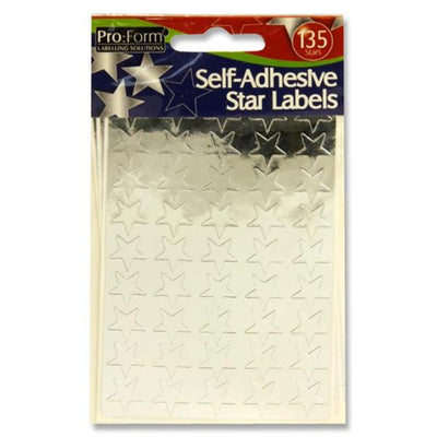 Pro:Form Silver Stars - Pack of 135-Sticker Books & Rolls-Pro:Form|Stationery Superstore UK