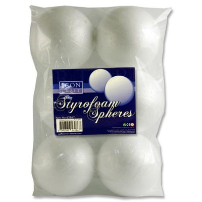 Icon Styrofoam Spheres - 100mm - Pack of 6-Styrofoam/Polyestyrene-Icon|Stationery Superstore UK