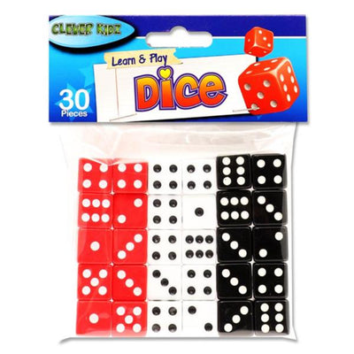 Clever Kidz 16mm Dice - Dots - Pack of 30-Educational Games-Clever Kidz|Stationery Superstore UK