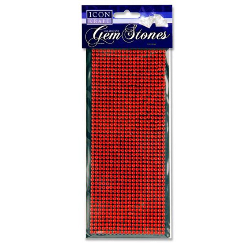 Icon 1000 Self Adhesive Gem Stones - Red