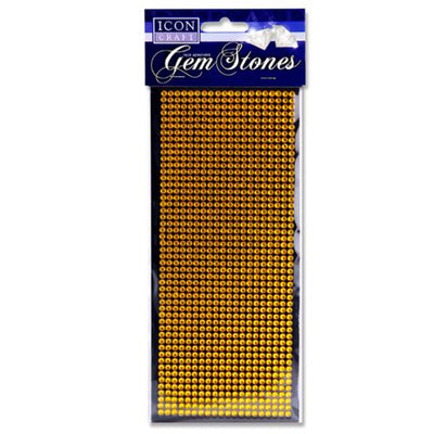 Icon 1000 Self Adhesive Gem Stones - Gold-Rhinestones & Flatbacks-Icon|Stationery Superstore UK