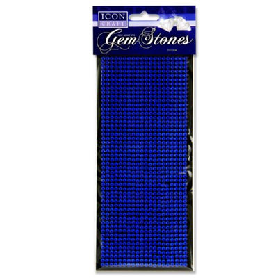 Icon Self Adhesive Gem Stones - Blue - Pack of 1000-Rhinestones & Flatbacks-Icon|Stationery Superstore UK