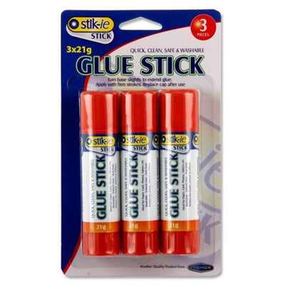 Stik-ie Glue Sticks - 21g - Pack of 3-Craft Glue & Office Glue-Stik-ie|Stationery Superstore UK