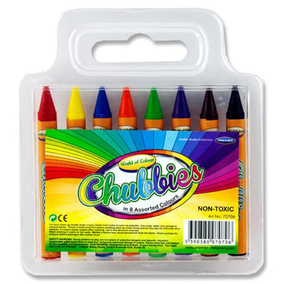 World of Colour Super Jumbo Chubby Crayons - For Young Hands - Pack of 8-Crayons-World of Colour|Stationery Superstore UK