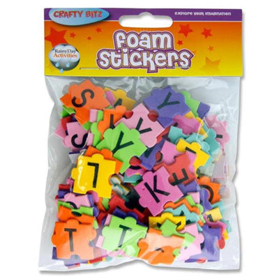 Crafty Bitz Foam Stickers - Alphabet Puzzle Shapes - Pack of 100