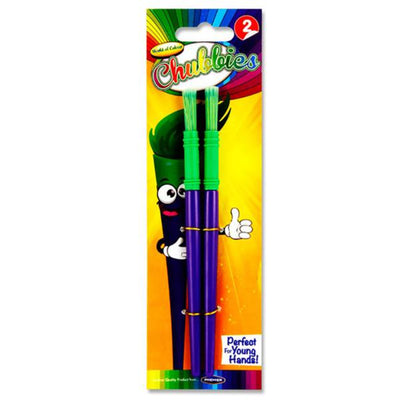 World of Colour Chubbie Paintbrushes - Pack of 2-Paint Brushes-World of Colour|Stationery Superstore UK