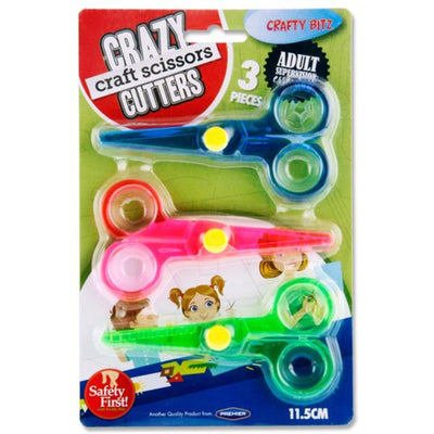 Crafty Bitz Crazy Cutters Craft Scissors - Pack of 3-Scissors-Crafty Bitz|Stationery Superstore UK