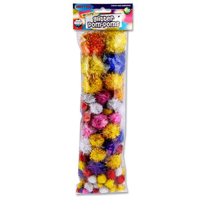 Crafty Bitz Pom Poms - Glitter - Pack of 100-Pom Poms-Crafty Bitz|Stationery Superstore UK