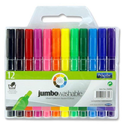 Pro:Scribe Washable Jumbo Markers - Pack of 12-Markers-Pro:Scribe|Stationery Superstore UK