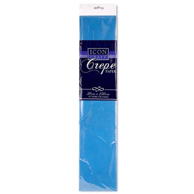 Icon Crepe Paper - 17gsm - 50cm x 250cm - Dark Blue-Crepe Paper-Icon|Stationery Superstore UK