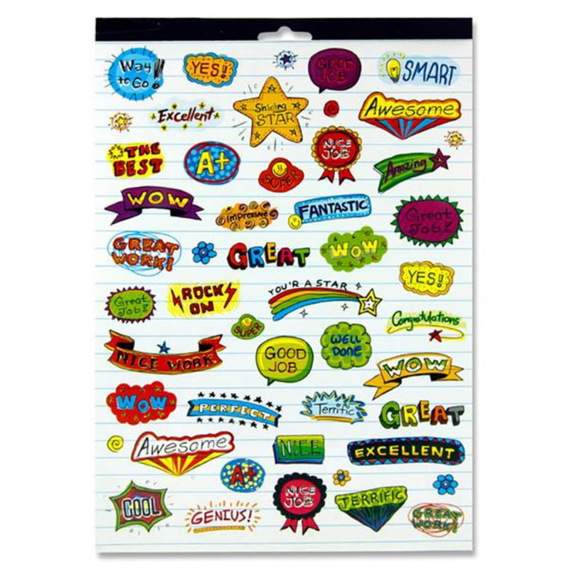 Clever Kidz Deluxe Reward Sticker Pad - 12 Sheets with 2500+ Stickers