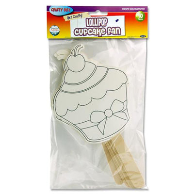Crafty Bitz Get Crafty Lollipop Cupcake Fan - Pack of 10-Paper Craft Kits-Crafty Bitz|Stationery Superstore UK