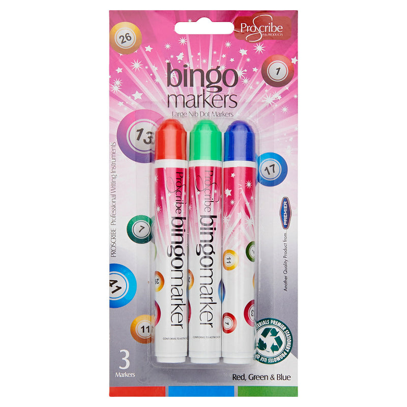 Pro:Scribe Bingo Markers - Pack of 3-Markers-Pro:Scribe|Stationery Superstore UK