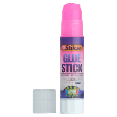 Stik-ie Coloured Transparent Glue Stick - Pink-Craft Glue & Office Glue-Stik-ie|Stationery Superstore UK
