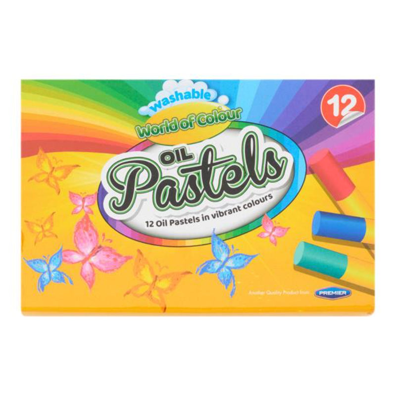 World of Colour Washable Vibrant Oil Pastels - Pack of 12-Pastels-World of Colour|Stationery Superstore UK