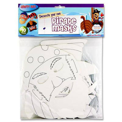 Crafty Bitz Decorate Your Own Pirate Masks - Pack of 10-Mask Crafts-Crafty Bitz|Stationery Superstore UK