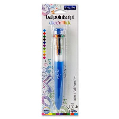 Pro:Scribe 10-in-1 Click'n'Flick Ballpoint Pen-Ballpoint Pens-Pro:Scribe|Stationery Superstore UK
