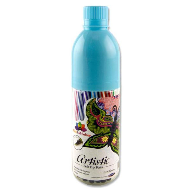 World of Colour Artistic Felt Tip Pens - Pastel Blue Bottle - Bottle of 24
