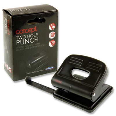 Concept 2 Hole Metal Paper Punch with Guide-Hole Punches-Concept|Stationery Superstore UK