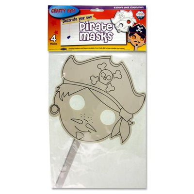 Crafty Bitz Decorate Your Own Pirate Masks - Pack of 4-Mask Crafts-Crafty Bitz|Stationery Superstore UK