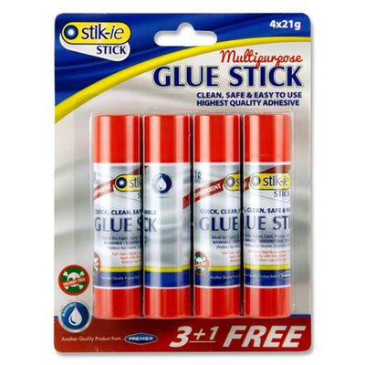 Stik-ie Glue Sticks - Pack of 3+1 Free-Craft Glue & Office Glue-Stik-ie|Stationery Superstore UK