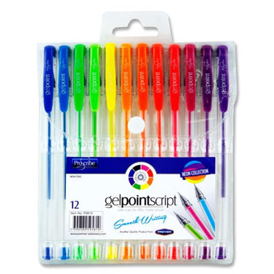 Pro:Scribe Gelpoint Script Gel Pens - Pack of 12-Gel Pens-Pro:Scribe|Stationery Superstore UK