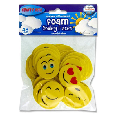Crafty Bitz Foam Stickers - Smiley Faces - Pack of 48-Foam Stickers-Crafty Bitz|Stationery Superstore UK