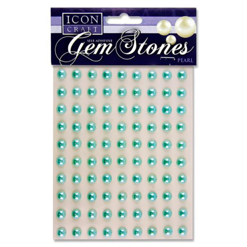 icon-self-adhesive-gem-stones-8mm-pearl-baby-blue-pack-of-90|Stationerysuperstore.uk