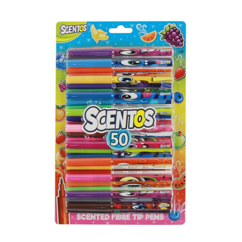 Scentos Scented Fibre Tip Colour Markers - Pack of 50-Felt Tip Pens-Scentos|Stationery Superstore UK