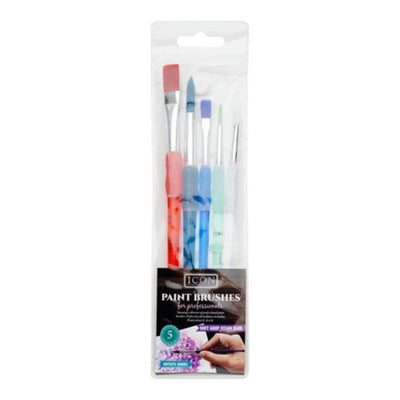 icon-professional-soft-grip-nylon-paint-brushes-wallet-of-5|Stationery Superstore UK