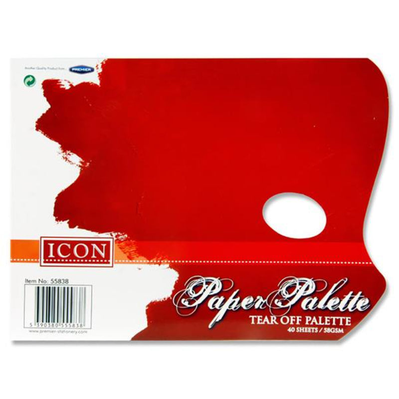 Icon Paper Palette Book - 58gsm - 40 Sheets-Palettes & Knives-Icon|Stationery Superstore UK