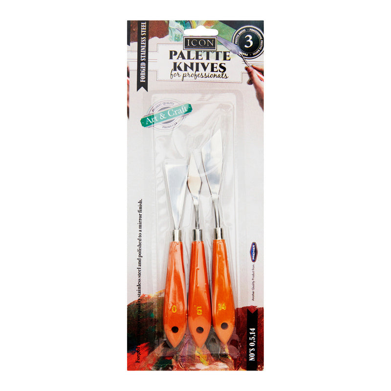 Icon Professional Palette Knives - Set of 3-Palettes & Knives-Icon|Stationery Superstore UK