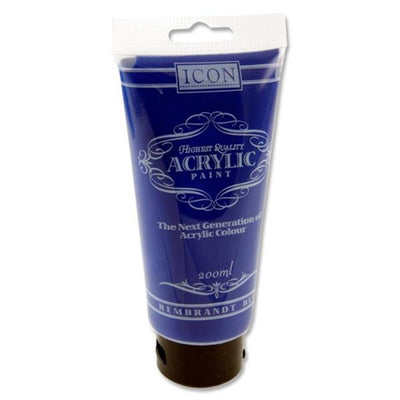 Icon Highest Quality Acrylic Paint - 200 ml - Rembrandt Blue-Acrylic Paints-Icon|Stationery Superstore UK