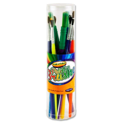 World of Colour Paint Brushes - Tub of 11-Paint Brushes-World of Colour|Stationery Superstore UK
