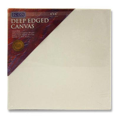 Icon Deep Edged Canvas - 380gsm - 6x6-Blank Canvas-Icon|Stationery Superstore UK