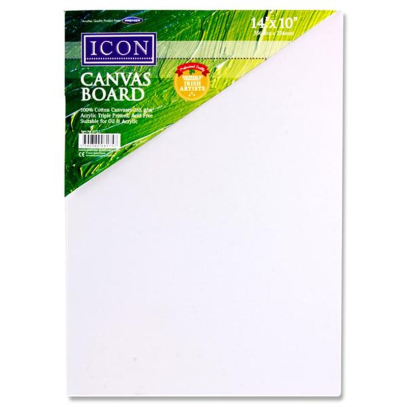 Icon Canvas Board - 365gsm - 14x10-Blank Canvas-Icon|Stationery Superstore UK