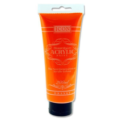 icon-highest-quality-acrylic-paint-200-ml-orange|Stationery Superstore UK