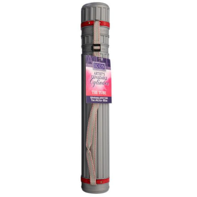 Icon Artist's Expandable Cylinder Drawing Tube - 46.5 to 80cm - Grey-Art Storage & Carry Cases-Icon|Stationery Superstore UK